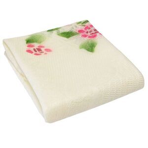 Delicate Shabby Chic Pink Roses and Ivory Lace Tablecloth, 60" X 84" Oblong